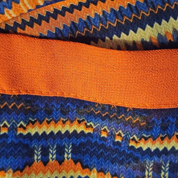 Maeve Women’s Navy/Orange Mini dress XS Patterncore Boho Chic Maximalist - Picture 9 of 13